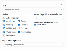 Voorbeeld van routeblok